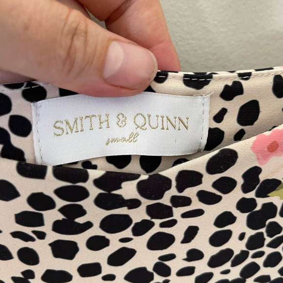 Smith & Quinn Leopard Floral Print Marigold Ruffle Long Sleeve Midi Dress Small - Picture 9 of 10